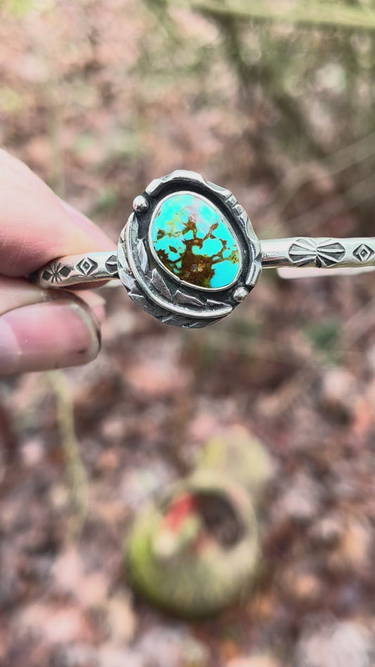 Kingman turquoise feather bracelet