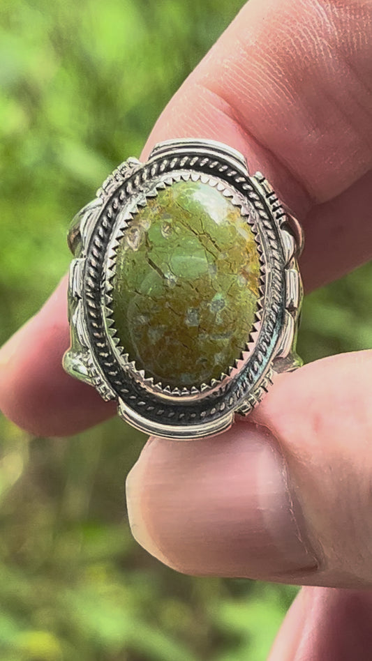 Royston Turquoise “Earth Green”statement ring Sz-10