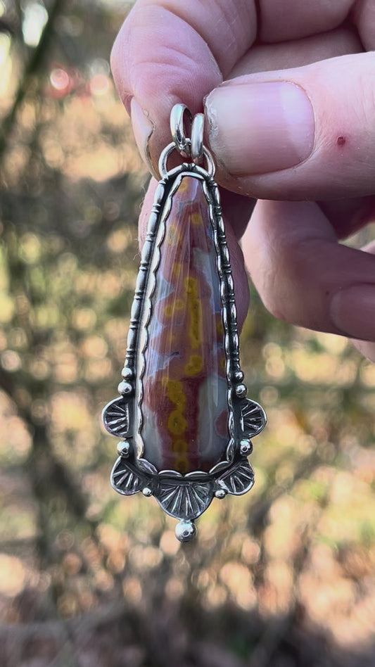 Handcrafted Natural Ocean Jasper Pendant