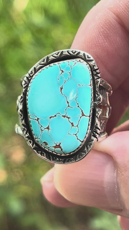 Rare Natural high grade Darling Darlene Turquoise “The Darling Dream” statement ring Sz-9.5-9.75